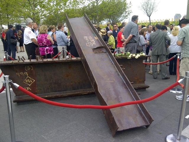 Steel from WTC at the foot of the Empty Sky Memorial